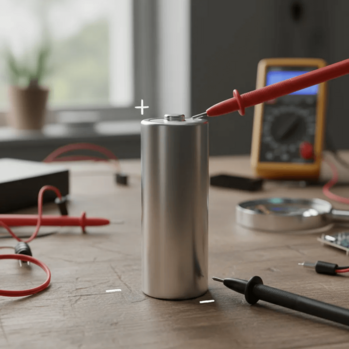 Как определить полярность на аккумуляторе 18650?