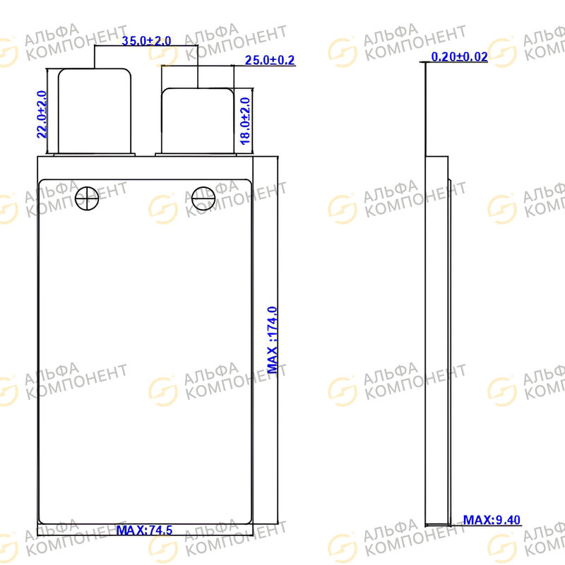 Фото LP9474173-5C-22000mAh 3.60V Li-Pol